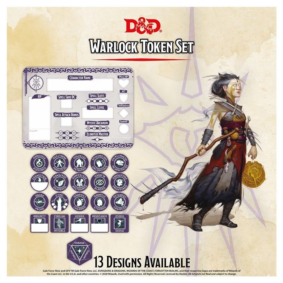 Dungeons and Dragons 5th Edition Token Set Warlock