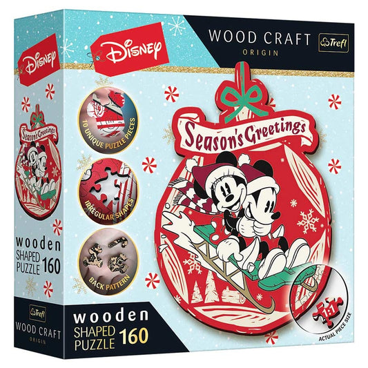 Puzzle Wooden Shaped 160 Disney Season's Greetings