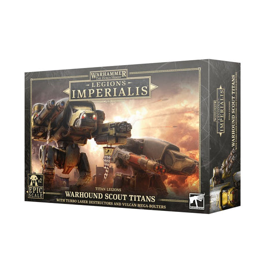 Warhammer HH Legions Imperialis Adeptus Titanicus Warhound Scout Titans w/Turbo-Laser Destructors and Vulcan Mega-Bolters