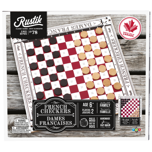 Rustik 4-IN-1 Classic French Checkers