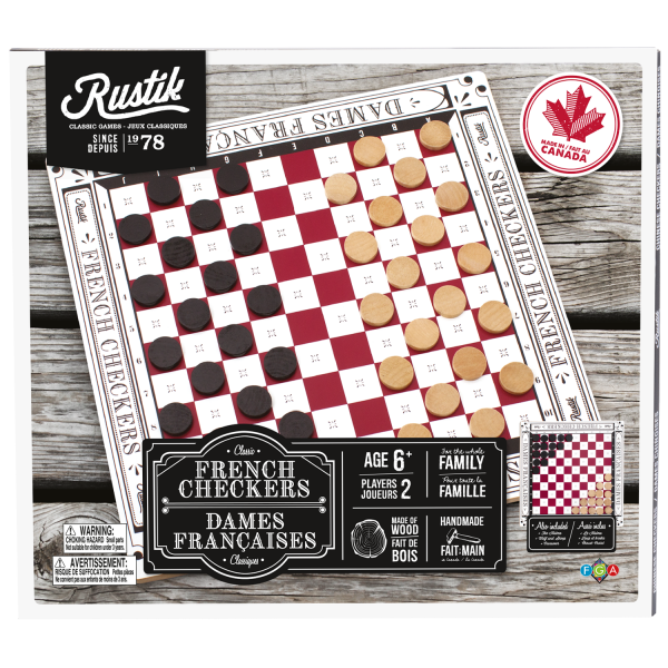Rustik 4-IN-1 Classic French Checkers