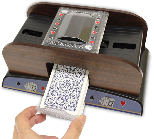 Playing Card Shuffler Brybelly 2x Decks Wood Deluxe