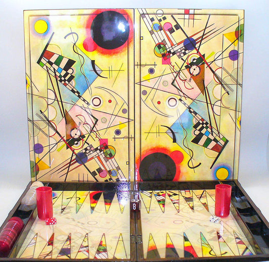 Backgammon 20 Inch Kandinsky Art Decoupage Wood Case