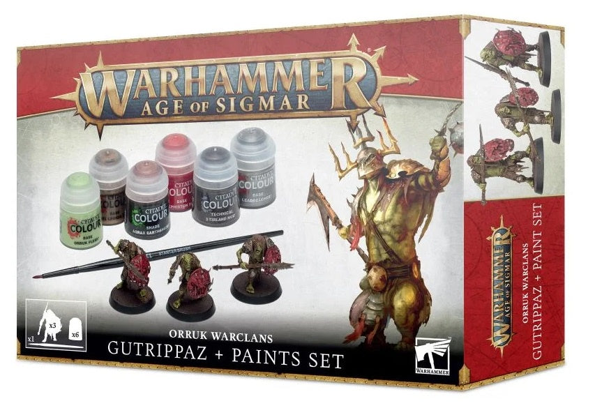 Citadel Hobby Paint Set Warhammer AoS Orruk Warclans Gutrippaz