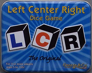 LCR Dice Game Left Center Right Metal Tin
