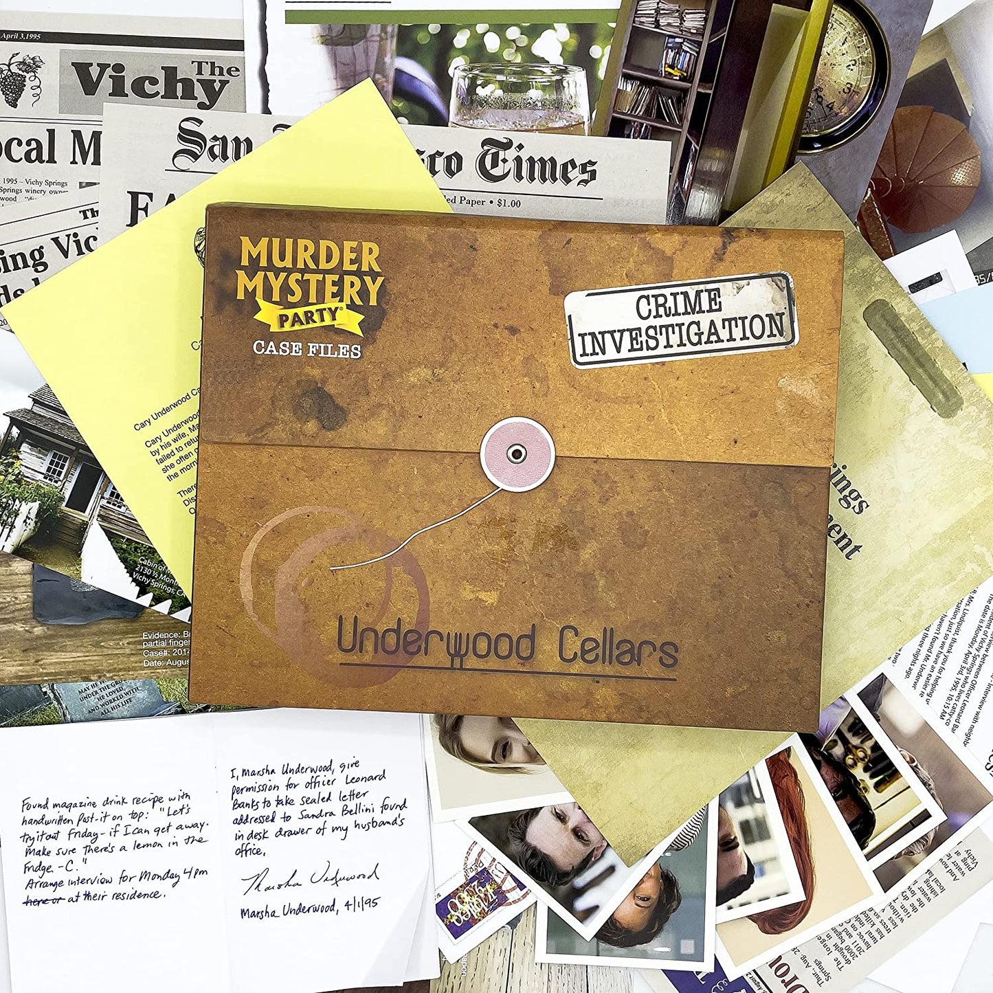 Murder Mystery Party Case Files Underwood Cellars