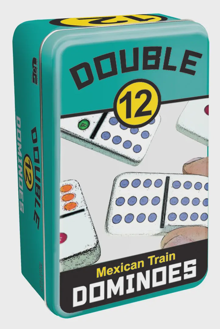 Dominoes Double 12 Mexican Train in Tin