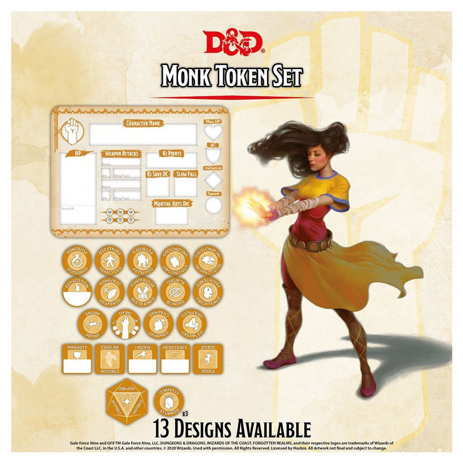 Dungeons and Dragons 5th Edition Token Set Monk