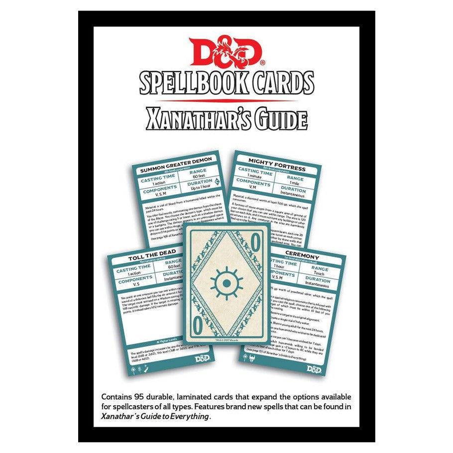 Dungeons and Dragons 5th Edition Spellbook Cards Arcane 02 Xanathar's Guide