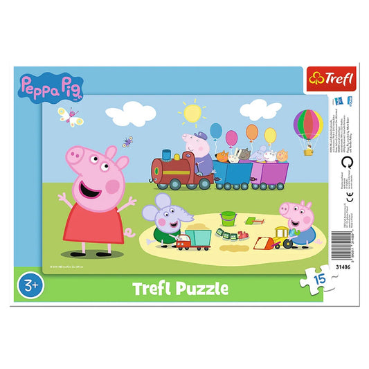 Puzzle Baby Peppa Pig 15 Piece Happy Train Frame